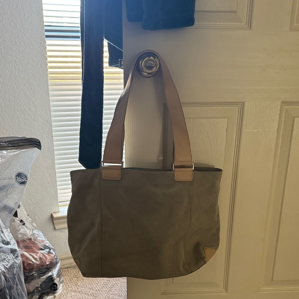 Tan Suede Tumi Tote Bag